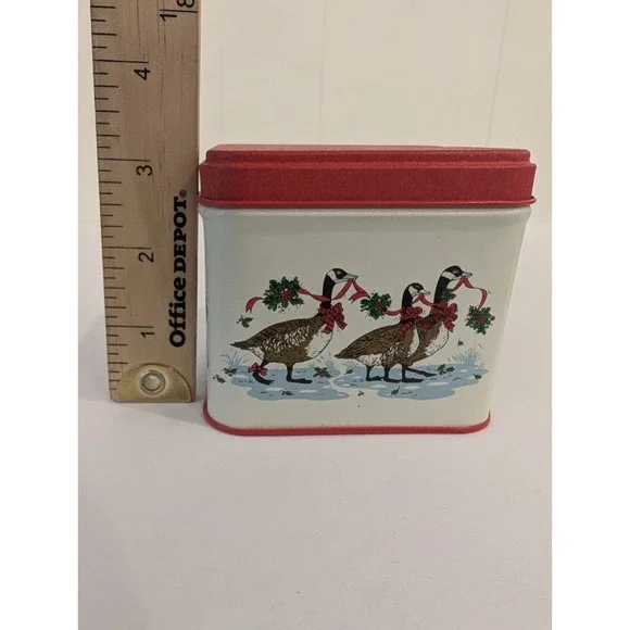 Vintage Christmas Geese Paper Coasters With Tin Potpourri Press Holiday 3.25" - Picture 11 of 15